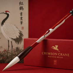 Crimson Crane Writing Brush